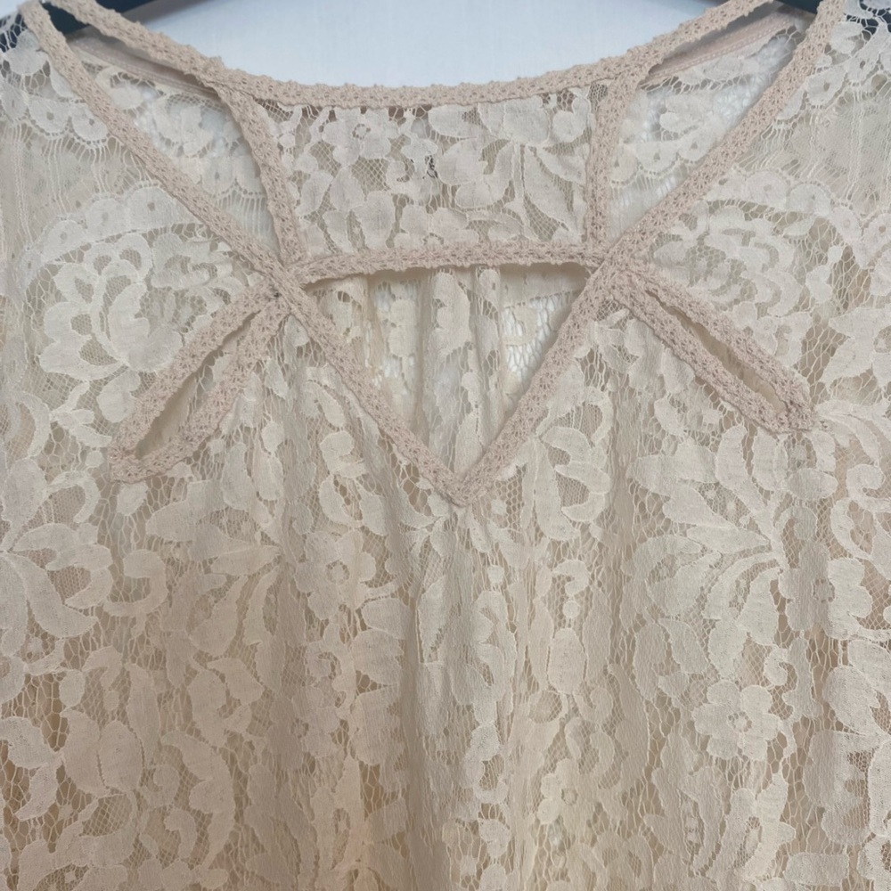 Free People Lace Long-Sleeve Top - Size Large - Picture 2 of 7